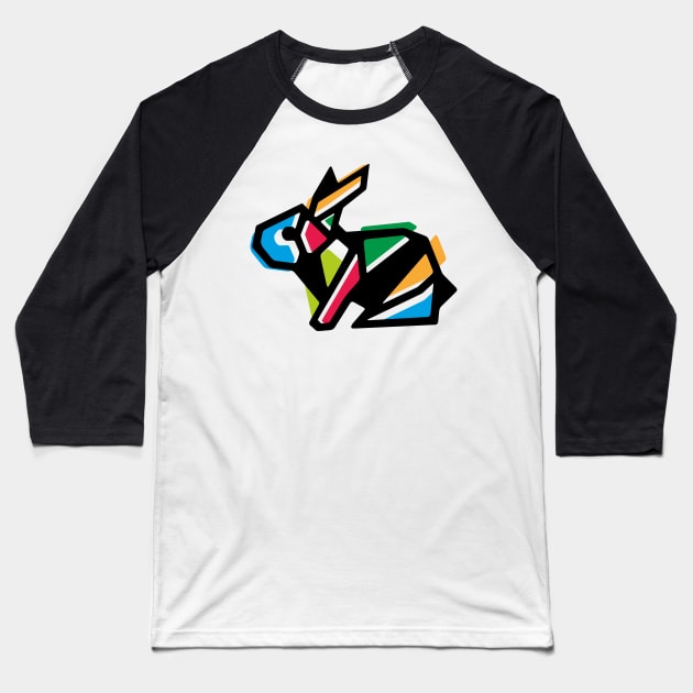 Rainbow Anigami Bunny Baseball T-Shirt by XOOXOO